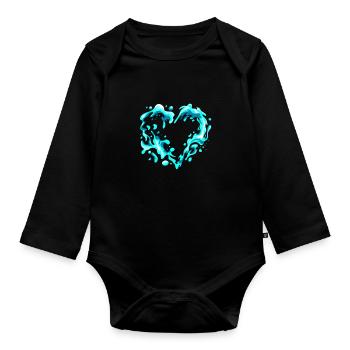 Saint-Valentin Saint-Valentin - Body Bébé bio manches longues - noir - Devant