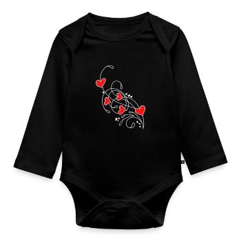 Valentine's Day Valentine's Day - Organic Longsleeve Baby Bodysuit - black - Front