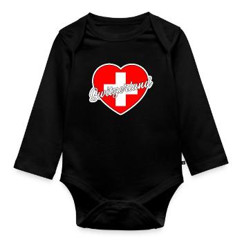 Suisse - Body Bébé bio manches longues - noir - Devant