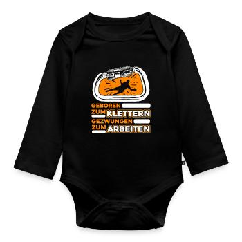 Klettern Bergsport Kletterer - Baby Bio-Langarm-Body - Schwarz - Vorne