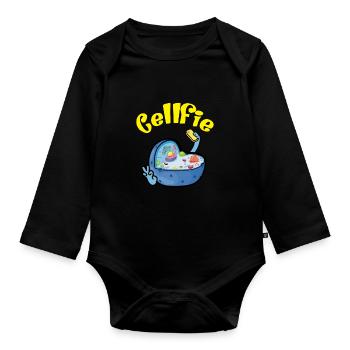Cellfie Zelle Biologie Witz Selfie Biologen - Baby Bio-Langarm-Body - Schwarz - Vorne