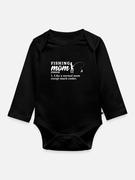 Angeln Angler Fischen Fischer Angelrute Karpfen - Baby Bio-Langarm-Body - Schwarz