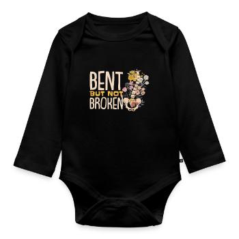 Bent But Not Broken Scoliosis - Baby Bio-Langarm-Body - Schwarz - Vorne
