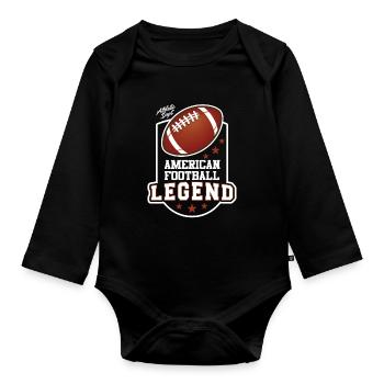 American Football Legend US Sport - Organic Longsleeve Baby Bodysuit - black - Front