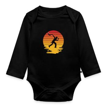 Jai Alai Player Cesta Punta Pelota Cadeau - Body Bébé bio manches longues - noir - Devant