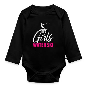 Water Skis Waterskiing Waterskiers Ladies Mother - Organic Longsleeve Baby Bodysuit - black - Front