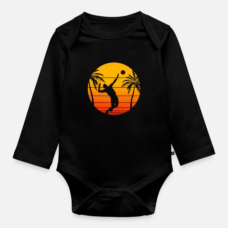 Beach-volley - Body Bébé bio manches longues - noir