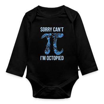 Octopi Math Pi Tag Geschenk - Baby Bio-Langarm-Body - Schwarz - Vorne