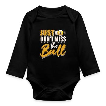 Billard Pool Billard Billardkugel Billardkö 8Ball - Baby Bio-Langarm-Body - Schwarz - Vorne