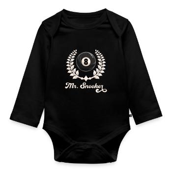 Billard Pool Billard Billardkugel Billardkö 8Ball - Baby Bio-Langarm-Body - Schwarz - Vorne