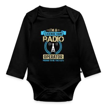 Propriétaire de la licence de radio amateur - Body Bébé bio manches longues - noir - Devant