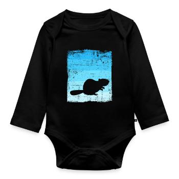Biber - Baby Bio-Langarm-Body - Schwarz - Vorne