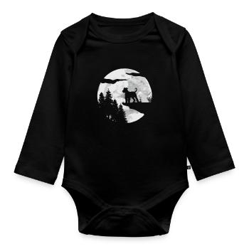 Airedale Terrier Dog - Organic Longsleeve Baby Bodysuit - black - Front