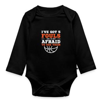Basketball Basketball Basketball Team - Organic Longsleeve Baby Bodysuit - black - Front