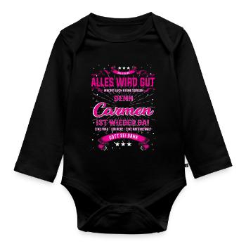 Carmen T-Shirt, Alles wird gut! - Baby Bio-Langarm-Body - Schwarz - Vorne