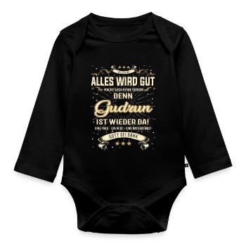 Gudrun T-Shirt, Alles wird gut! - Baby Bio-Langarm-Body - Schwarz - Vorne