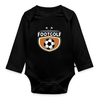 Footgolf - Organic Longsleeve Baby Bodysuit - black - Front