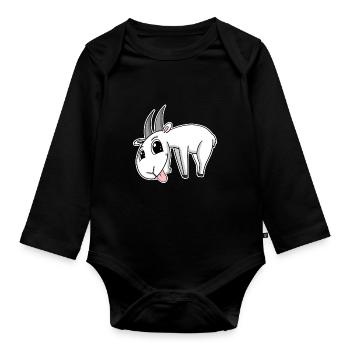Goat Goat Buck - Organic Longsleeve Baby Bodysuit - black - Front