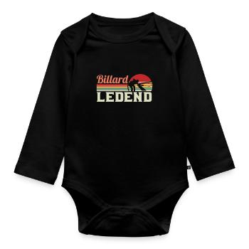 Billard Pool Billard Billardkugel Billardkö 8Ball - Baby Bio-Langarm-Body - Schwarz - Vorne