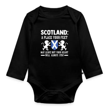 Schottland Schottland Geschenk - Baby Bio-Langarm-Body - Schwarz - Vorne