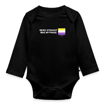 Non-binary Csd non-binary flag gift - Organic Longsleeve Baby Bodysuit - black - Front