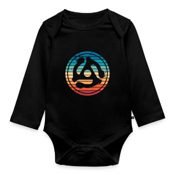 45 Recording adapter Gift 60s 70s Music Gift - Organic Longsleeve Baby Bodysuit - black - Front