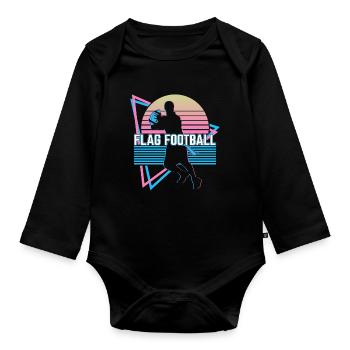 Joueur de flag-football Vaporwave Esthétique Gesch - Body Bébé bio manches longues - noir - Devant