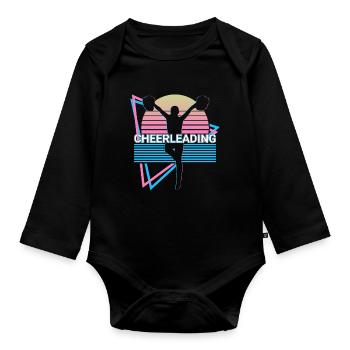 Cheerleader Cheerleading Vaporwave Ästhetisches Ge - Baby Bio-Langarm-Body - Schwarz - Vorne