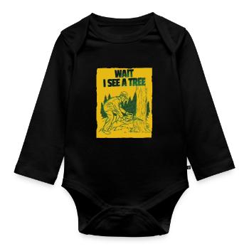 Holzhacker Holzfäller Förster Forstwirt - Baby Bio-Langarm-Body - Schwarz - Vorne