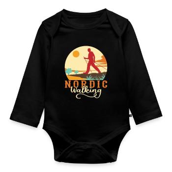Marche nordique Bâtons de marche nordique - Body Bébé bio manches longues - noir - Devant