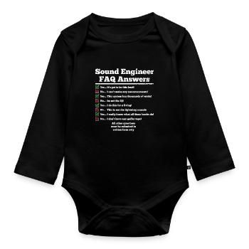 Tontechniker Sound Audio Engineer - Baby Bio-Langarm-Body - Schwarz - Vorne