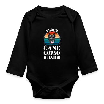 Cane Corso Papa Cane Corso Papa Cadeau - Body Bébé bio manches longues - noir - Devant