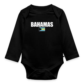 Bahamas Love Bahamian Bahamas Drapeau - Body Bébé bio manches longues - noir - Devant