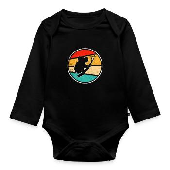 Koala Retro - Organic Longsleeve Baby Bodysuit - black - Front