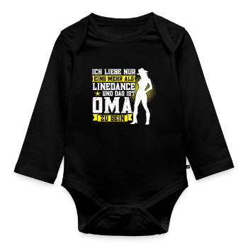 Linedance Oma Großmutter Geschenk - Baby Bio-Langarm-Body - Schwarz - Vorne
