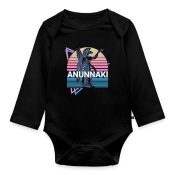 Anunnaki Egyptian God Gift - Organic Longsleeve Baby Bodysuit - black - Front