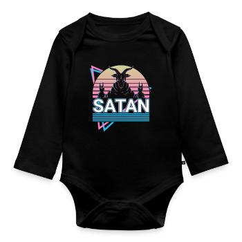 Baphomet Chèvre Satan Pentagramme Occulte Satanique - Body Bébé bio manches longues - noir - Devant