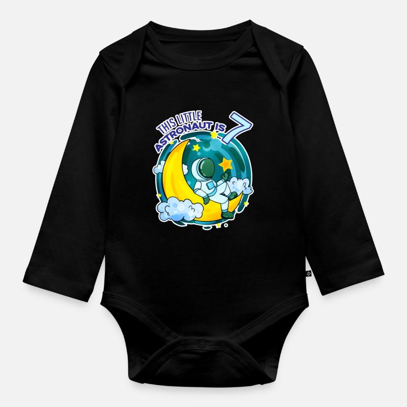 Garçon de 7 ans - 7 ans - J’ai 7 ans - Body Bébé bio manches longues - noir