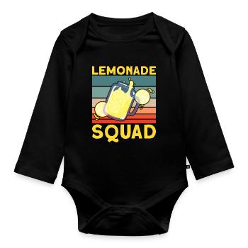 Lemonade Squad – Conception de cruche rétro - Body Bébé bio manches longues - noir - Devant