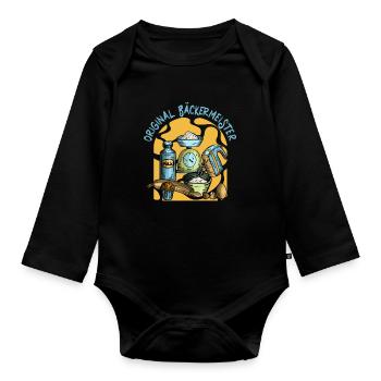 Bäcker Backen Konditor - Baby Bio-Langarm-Body - Schwarz - Vorne