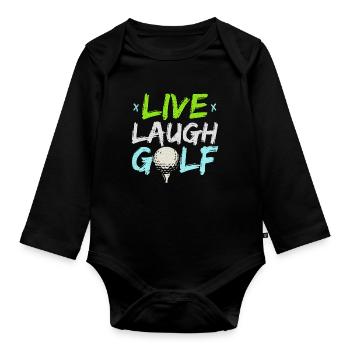 Life Laugh Golfer Best Golfer of All Time - Organic Longsleeve Baby Bodysuit - black - Front