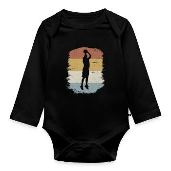 Basketteur de basket-ball - Body Bébé bio manches longues - noir - Devant
