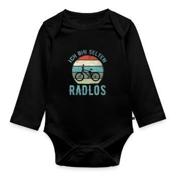 Ich Bin Selten Radlos - Fahrrad - Baby Bio-Langarm-Body - Schwarz - Vorne