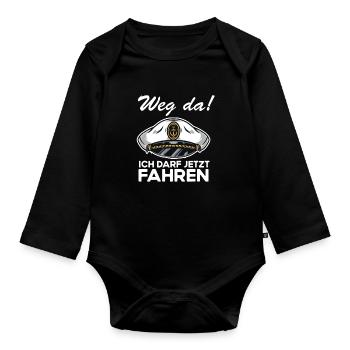 Segeln Kapitän Bootfahrer Bestandener Segelschein - Baby Bio-Langarm-Body - Schwarz - Vorne