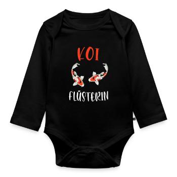 Kois Flüsterin Koifisch Geschenk - Baby Bio-Langarm-Body - Schwarz - Vorne