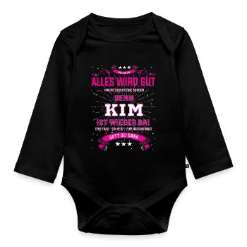 Kim, alles wird gut T-Shirt - Baby Bio-Langarm-Body - Schwarz - Vorne