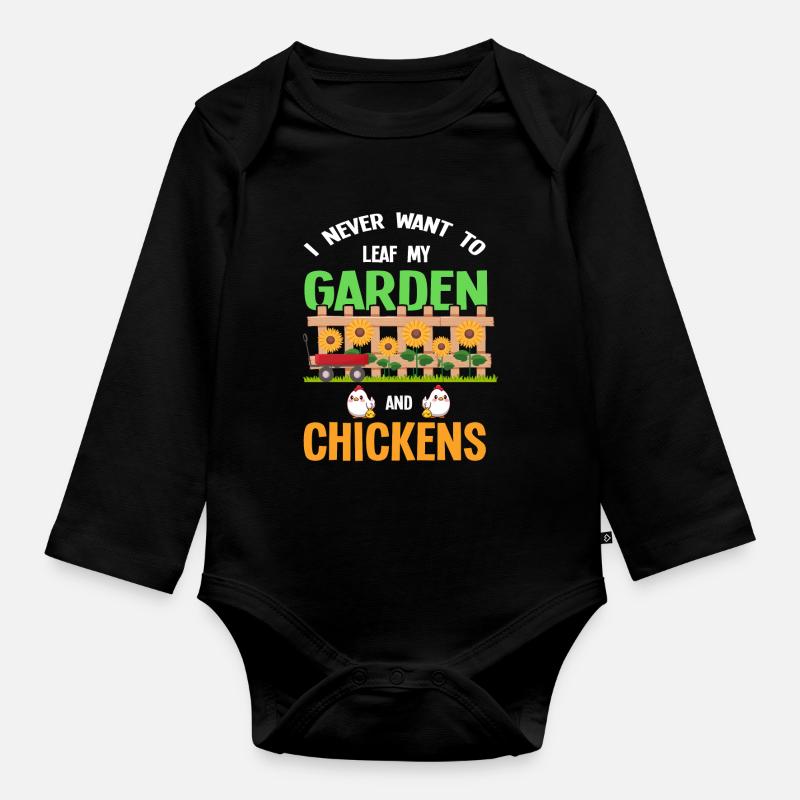 Hühnergarten Hühnergarten Geschenk - Baby Bio-Langarm-Body - Schwarz