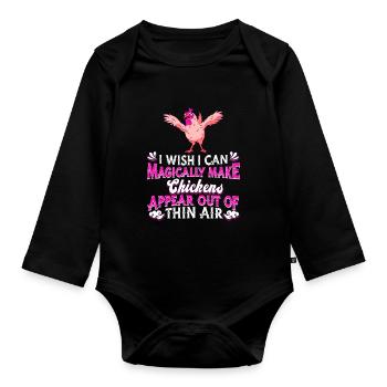 Chicken Farm Farmer Farmer Chicken Farmer - Organic Longsleeve Baby Bodysuit - black - Front