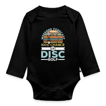 100% de chance de disc golf Frolf lanceur récréatif - Body Bébé bio manches longues - noir - Devant