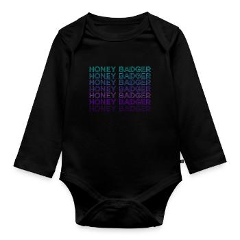 Miel Blaireau Rétro - Body Bébé bio manches longues - noir - Devant